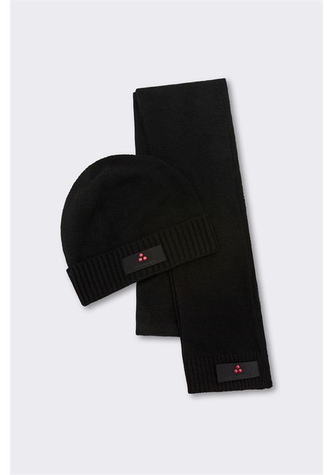 Peuterey Kit Sciarpa e Berretto in Misto Cachemire Nero Uomo PEUTEREY | Gift set | KPE0019NER