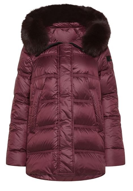 Peuterey Piumino Takan MQN 04 Fur Rosso Prugna con Bordo in Pelliccia Donna PEUTEREY | Giubbini | PED5439446