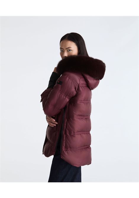 Peuterey Piumino Takan MQN 04 Fur Rosso Prugna con Bordo in Pelliccia Donna PEUTEREY | Giubbini | PED5439446