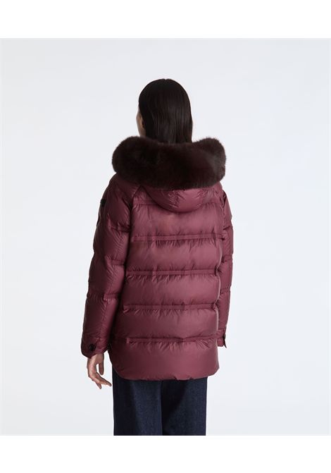 Peuterey Piumino Takan MQN 04 Fur Rosso Prugna con Bordo in Pelliccia Donna PEUTEREY | Giubbini | PED5439446
