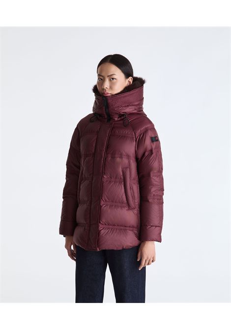 Peuterey Piumino Takan MQN 04 Fur Rosso Prugna con Bordo in Pelliccia Donna PEUTEREY | Giubbini | PED5439446