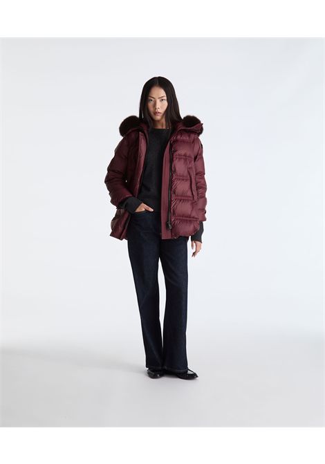 Peuterey Piumino Takan MQN 04 Fur Rosso Prugna con Bordo in Pelliccia Donna PEUTEREY | Giubbini | PED5439446