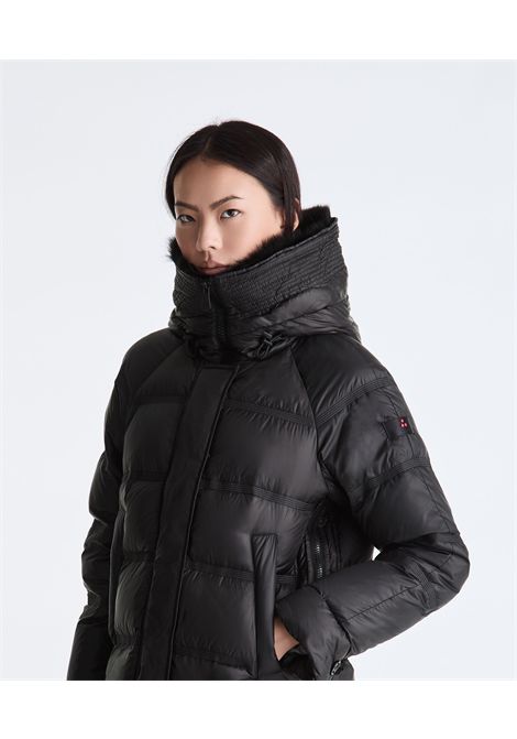 Peuterey Piumino Takan MQN 04 Fur con Bordo in Pelliccia Nero Donna PEUTEREY | Giubbini | PED5439NER