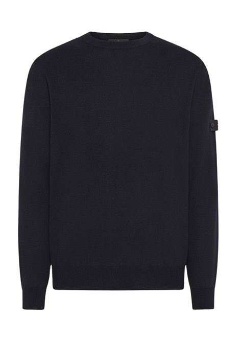 Peuterey Pullover Girocollo in Tricot Misto Lana Blu Grafite Uomo PEUTEREY | MAGLIERIA | PEU5391215