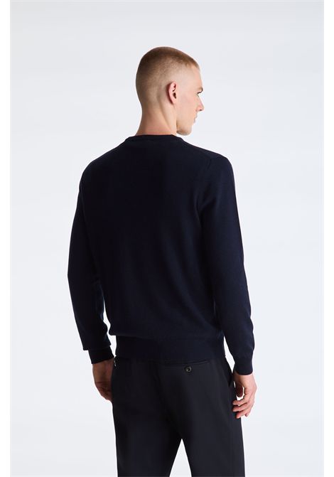 Peuterey Pullover Girocollo in Tricot Misto Lana Blu Grafite Uomo PEUTEREY | MAGLIERIA | PEU5391215