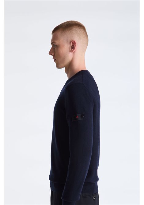 Peuterey Pullover Girocollo in Tricot Misto Lana Blu Grafite Uomo PEUTEREY | MAGLIERIA | PEU5391215