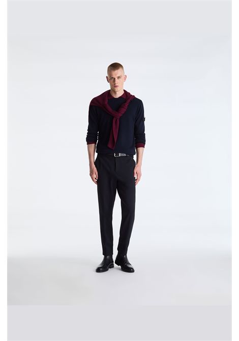 Peuterey Pullover Girocollo in Tricot Misto Lana Blu Grafite Uomo PEUTEREY | MAGLIERIA | PEU5391215