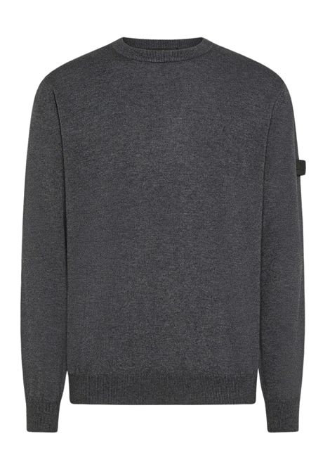 Peuterey Pullover Girocollo in Tricot Misto Lana Grigio Verde Scuro Uomo PEUTEREY | MAGLIERIA | PEU5391799