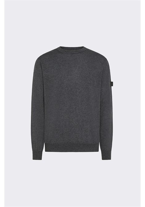 Peuterey Pullover Girocollo in Tricot Misto Lana Grigio Verde Scuro Uomo PEUTEREY | MAGLIERIA | PEU5391799