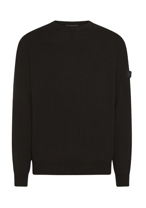 Peuterey Pullover Girocollo in Tricot Misto Lana Nero Uomo PEUTEREY | MAGLIERIA | PEU5391NER