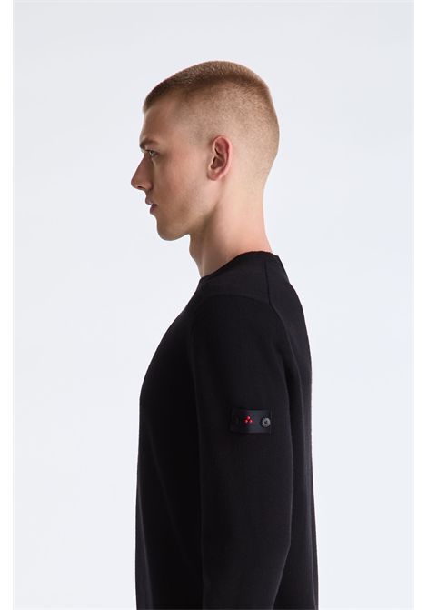 Peuterey Pullover Girocollo in Tricot Misto Lana Nero Uomo PEUTEREY | MAGLIERIA | PEU5391NER