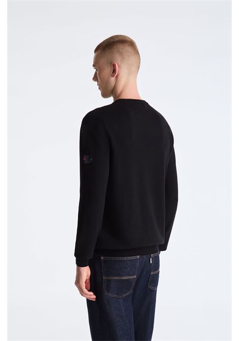 Peuterey Pullover Girocollo in Tricot Misto Lana Nero Uomo PEUTEREY | MAGLIERIA | PEU5391NER