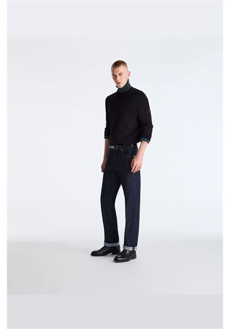 Peuterey Pullover Girocollo in Tricot Misto Lana Nero Uomo PEUTEREY | MAGLIERIA | PEU5391NER