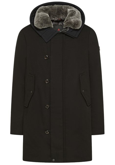 Peuterey Parka Kasa KI 04 Fur Nero in Piuma con Pelliccia Rex Uomo PEUTEREY | Parka | PEU5971NER