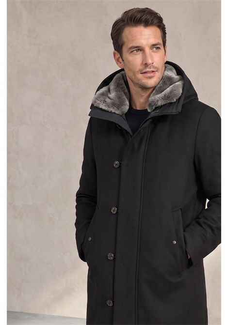 Peuterey Parka Kasa KI 04 Fur Nero in Piuma con Pelliccia Rex Uomo PEUTEREY | Parka | PEU5971NER