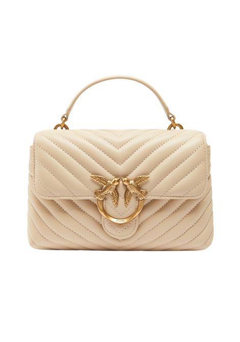 Pinko Lady Love Bag Puff Chevron Small Handbag in Beige Leather Women's PINKO |  | 100044-A0GKC50Q