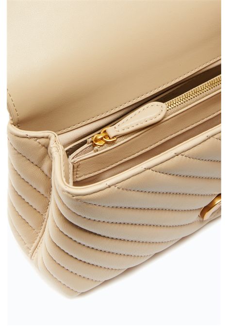 Pinko Lady Love Bag Puff Chevron Small Handbag in Beige Leather Women's PINKO |  | 100044-A0GKC50Q