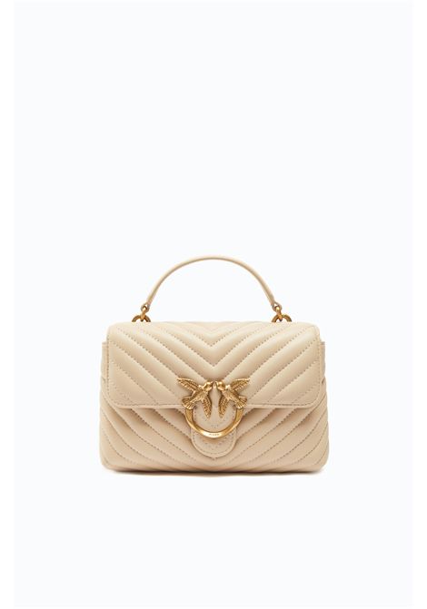 Pinko Lady Love Bag Puff Chevron Small Handbag in Beige Leather Women's PINKO |  | 100044-A0GKC50Q