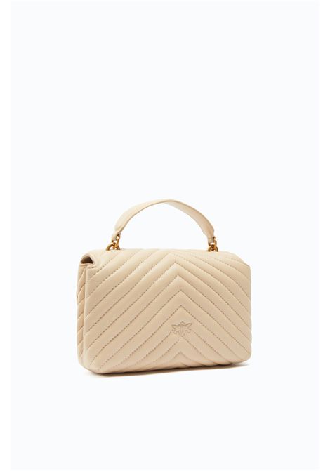 Pinko Lady Love Bag Puff Chevron Small Handbag in Beige Leather Women's PINKO |  | 100044-A0GKC50Q