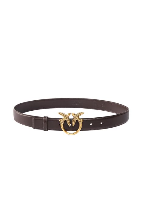 Pinko Love Birds Leather Belt 3 cm in Brown Leather Women's PINKO |  | 100125-A0F1M12Q