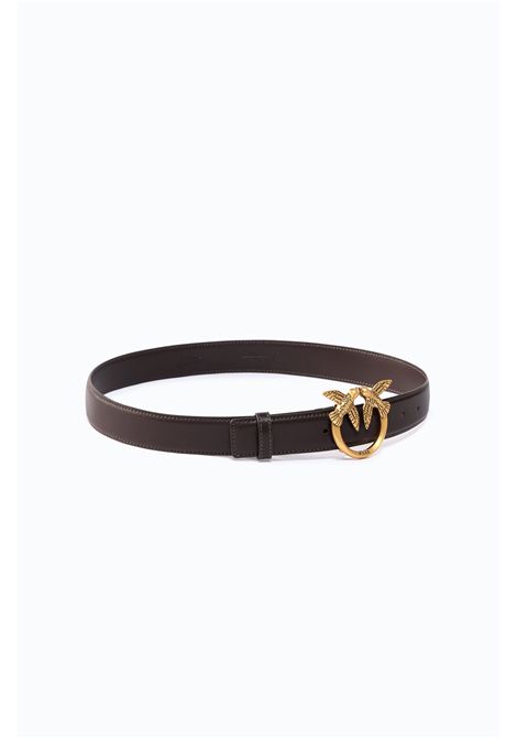 Pinko Love Birds Leather Belt 3 cm in Brown Leather Women's PINKO |  | 100125-A0F1M12Q