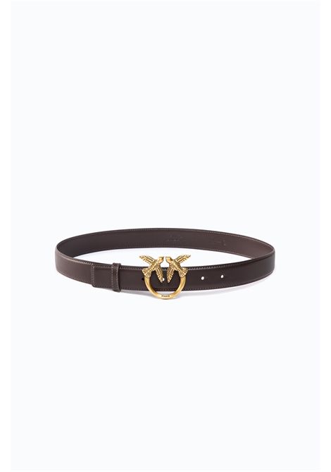 Pinko Love Birds Leather Belt 3 cm in Brown Leather Women's PINKO |  | 100125-A0F1M12Q