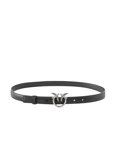 Pinko Love Birds Thin Belt in Black Leather Women's PINKO |  | 100143-A0F1Z99O