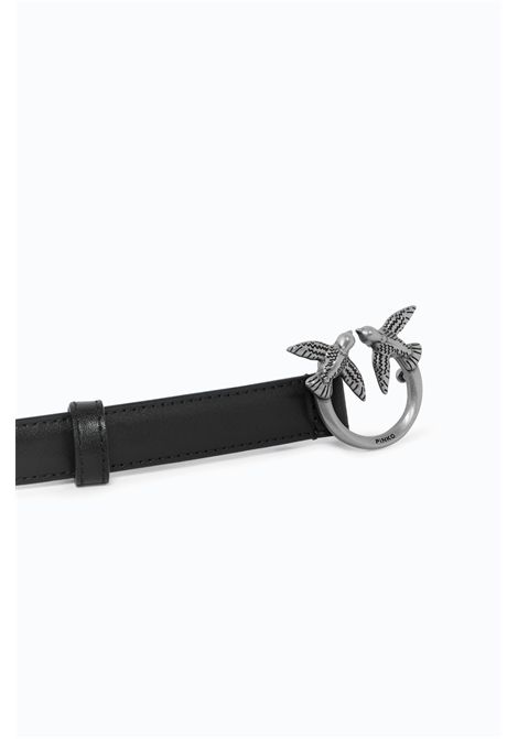 Pinko Love Birds Thin Belt in Black Leather Women's PINKO |  | 100143-A0F1Z99O