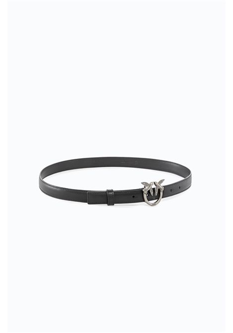Pinko Love Birds Thin Belt in Black Leather Women's PINKO |  | 100143-A0F1Z99O