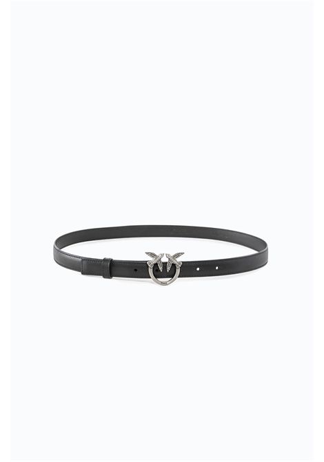 Pinko Love Birds Thin Belt in Black Leather Women's PINKO |  | 100143-A0F1Z99O