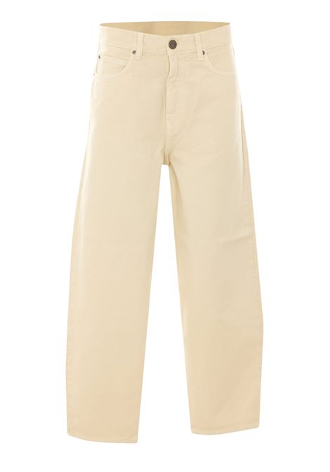 Pinko Jeans Baggy Estelle a Vita Media in Denim di Cotone Beige Donna PINKO | Jeans | 103857-A3KUC21