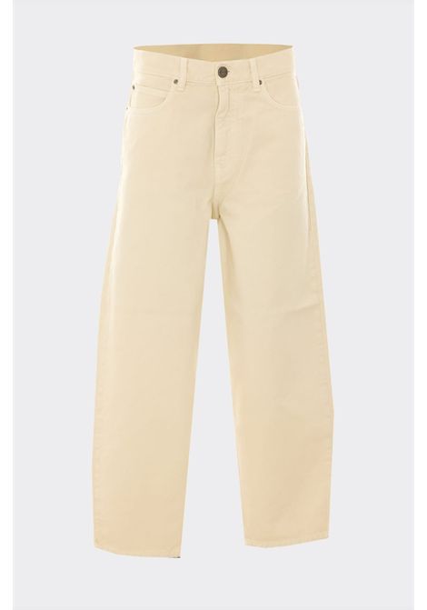 Pinko Jeans Baggy Estelle a Vita Media in Denim di Cotone Beige Donna PINKO | Jeans | 103857-A3KUC21