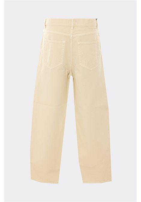 Pinko Jeans Baggy Estelle a Vita Media in Denim di Cotone Beige Donna PINKO | Jeans | 103857-A3KUC21