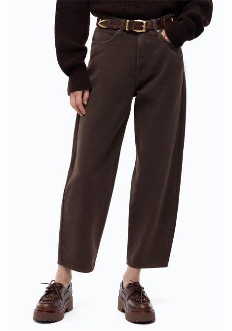 Pinko Pantaloni Estelle Egg Barrel Fit in Bull Denim Marrone Donna PINKO | Jeans | 103857-A3KUL72