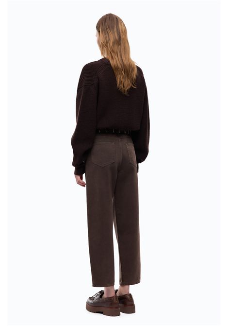 Pinko Pantaloni Estelle Egg Barrel Fit in Bull Denim Marrone Donna PINKO | Jeans | 103857-A3KUL72