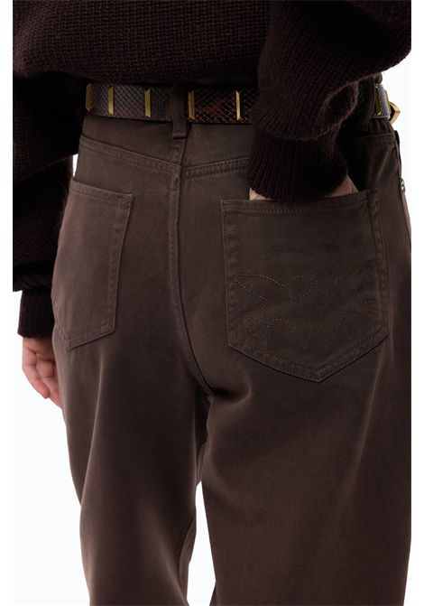 Pinko Pantaloni Estelle Egg Barrel Fit in Bull Denim Marrone Donna PINKO | Jeans | 103857-A3KUL72