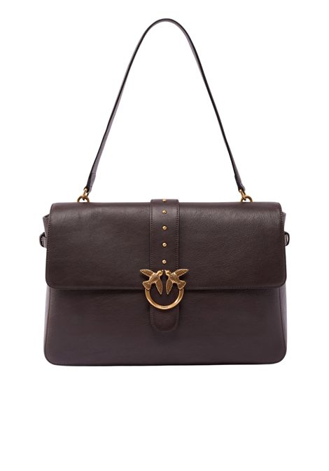 Pinko Love One Extra Slouchy Large Shoulder Bag in Brown New Biker Leather Women's PINKO |  | 105067-A2JGM12Q