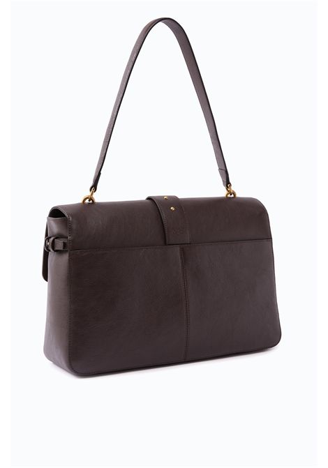 Pinko Love One Extra Slouchy Large Shoulder Bag in Brown New Biker Leather Women's PINKO |  | 105067-A2JGM12Q
