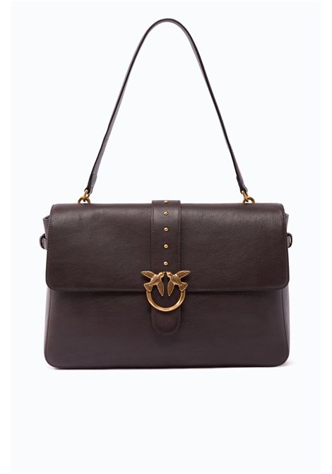 Pinko Love One Extra Slouchy Large Shoulder Bag in Brown New Biker Leather Women's PINKO |  | 105067-A2JGM12Q