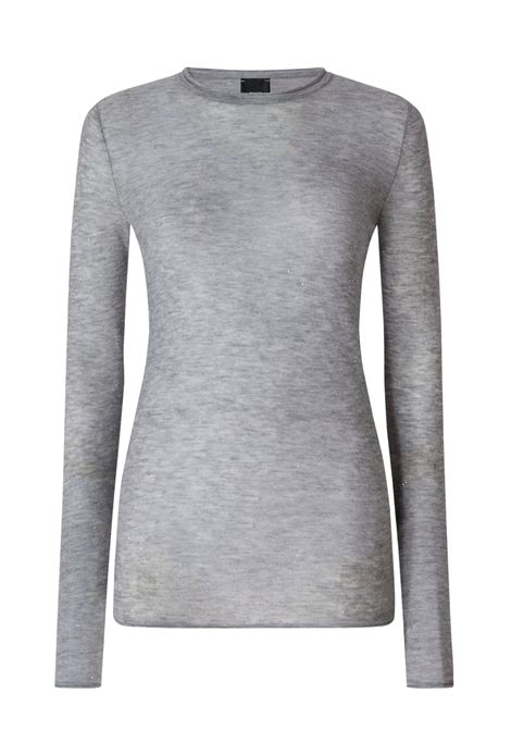 Pinko Pico Crew-Neck Jumper with Sequins in Grey Wool Blend Women's PINKO |  | 105398-A2PMI42