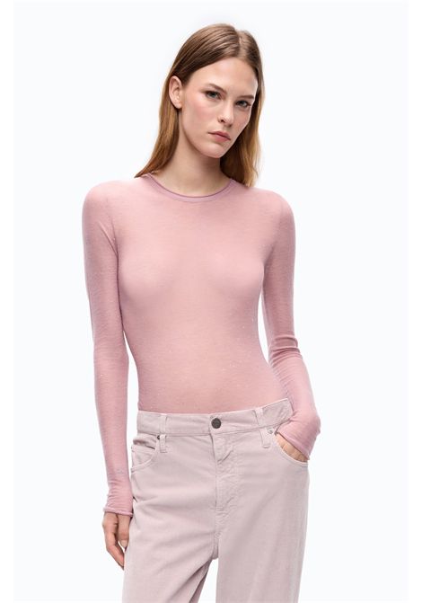Pinko Pico Crew-Neck Jumper with Sequins in Pink Wool Blend Women's PINKO |  | 105398-A2PMO06