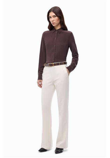 Pinko Sand-Washed Silk Shirt in Brown Women's PINKO |  | 105593-A3L1L72