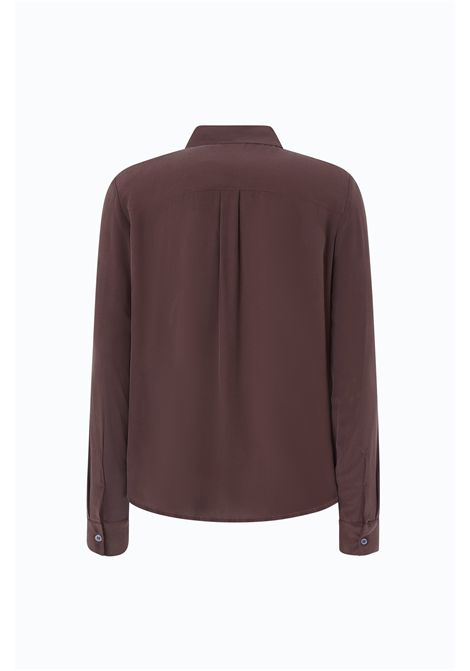 Pinko Sand-Washed Silk Shirt in Brown Women's PINKO |  | 105593-A3L1L72