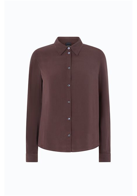 Pinko Sand-Washed Silk Shirt in Brown Women's PINKO |  | 105593-A3L1L72