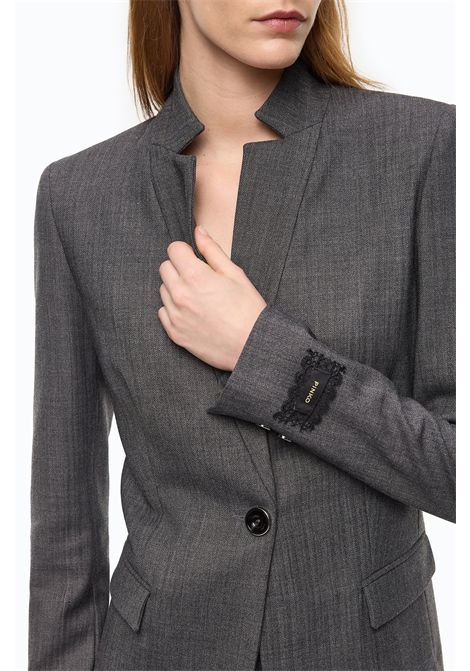 Pinko Kebab Slim-Fit Tailored Jacket in Dark Grey Wool Blend Women's PINKO |  | 105626-A3IFI76