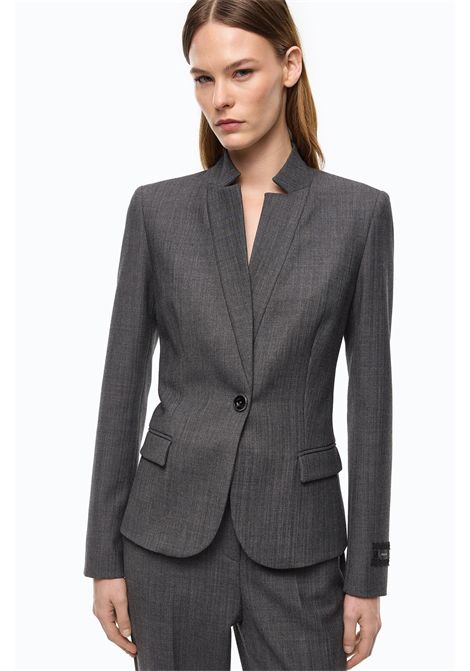 Pinko Kebab Slim-Fit Tailored Jacket in Dark Grey Wool Blend Women's PINKO |  | 105626-A3IFI76