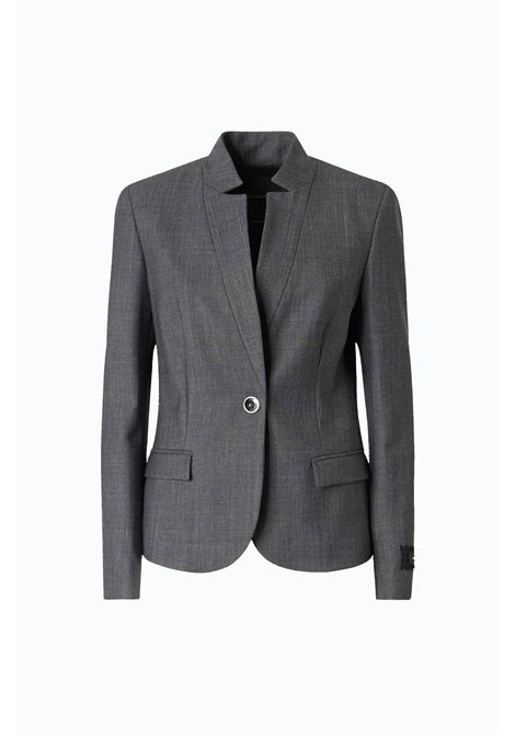 Pinko Kebab Slim-Fit Tailored Jacket in Dark Grey Wool Blend Women's PINKO |  | 105626-A3IFI76