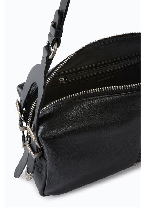 Pinko 24 Classic Keeper Bag Medium Shoulder Bag in Black New Biker Leather Women's PINKO |  | 106676-A2JGZ99O