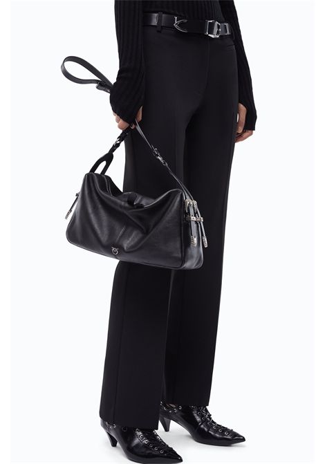 Pinko 24 Classic Keeper Bag Medium Shoulder Bag in Black New Biker Leather Women's PINKO |  | 106676-A2JGZ99O