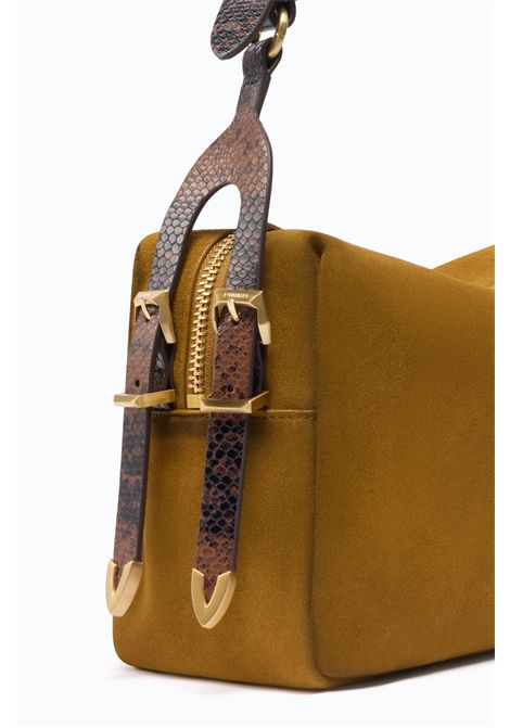 Pinko 24 Classic Keeper Bag Medium Shoulder Bag in Spray-Effect Suede in Black-Brown Multicolour Women's PINKO |  | 106676-A3DBMR2J